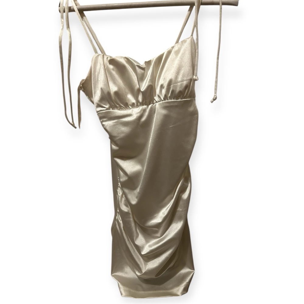 Elegant Satin Dress in Champagne